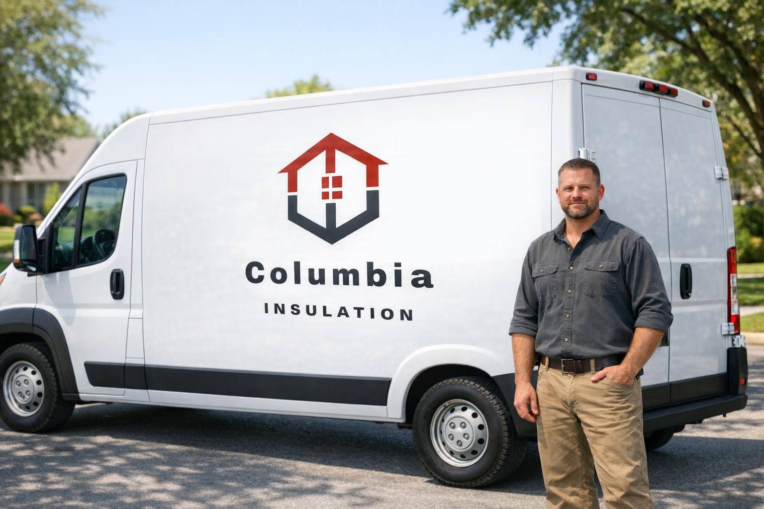 Columbia Insulation crew installing spray foam insulation in a Columbia, MO home